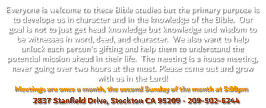 Bible Study, The Father's House of Stockton, Farris Baker